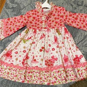 Jelly the pug strawberry dress 3T
